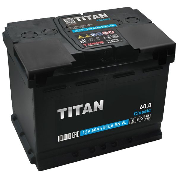 Аккумулятор TITAN CLASSIC 60 а/ч о/п